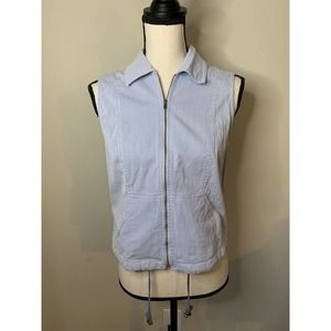 RAFAELLA Light Blue Zip Front Vest